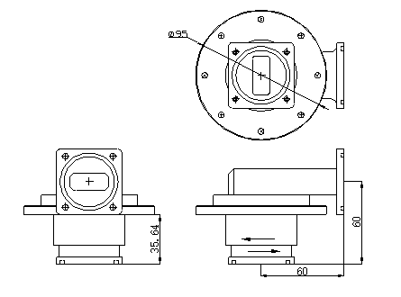 X波段L型矩形波導(dǎo)旋轉(zhuǎn)關(guān)節(jié)