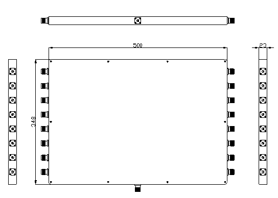 UHF波段帶狀線1分16功分器